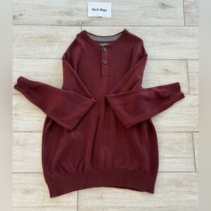 Eddie Bauer Longsleeve Sweater 2 Button 100% Cotton Maroon Colored